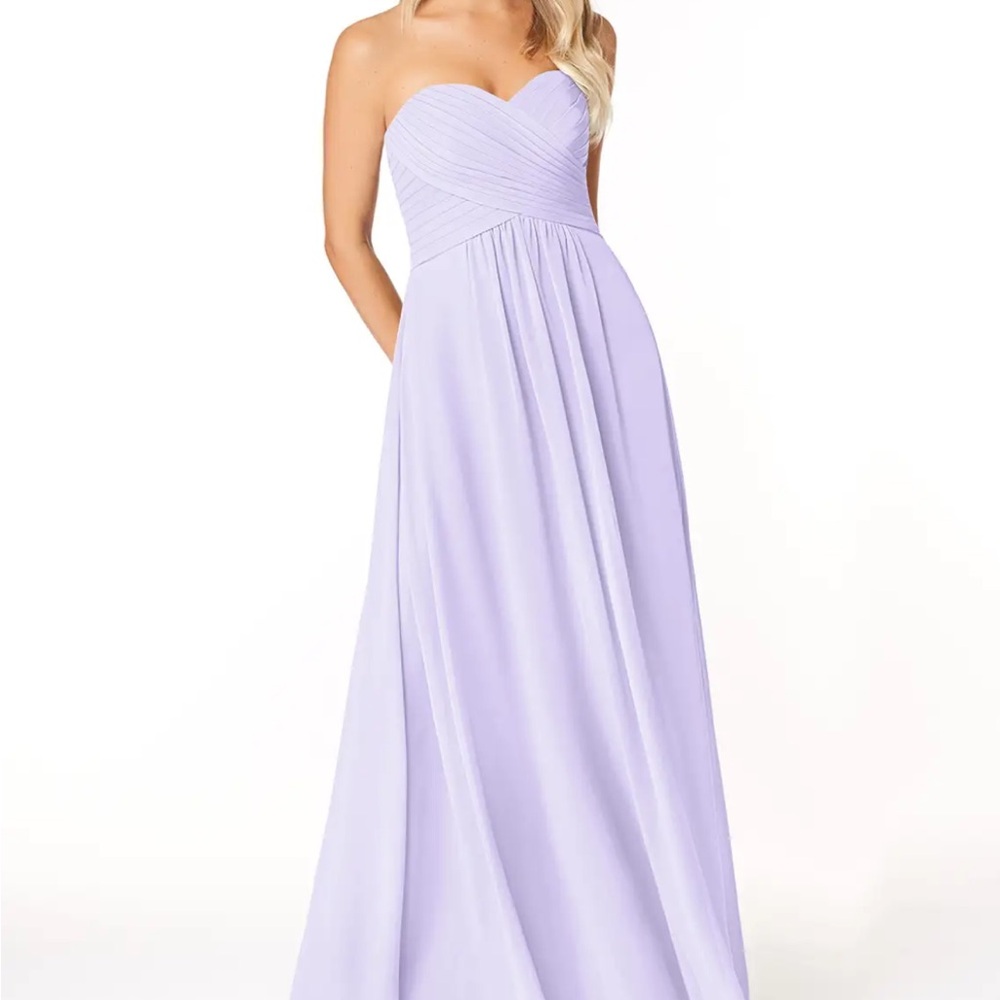 Azazie Yazmin Lilac Purple Strapless Sweetheart Bridesmaid Dress Size A4